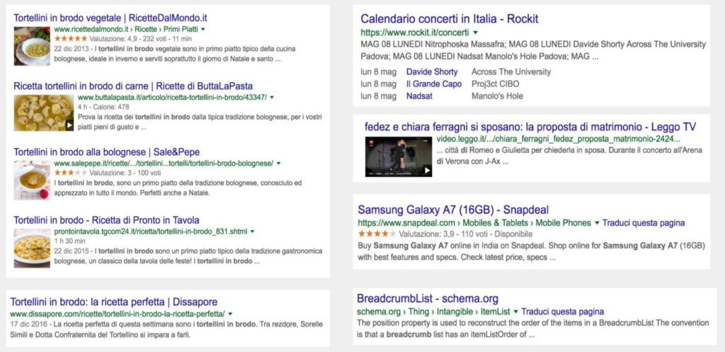 esempio rich snippet SEO